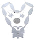 Sterling Silver Butterfly Multicolor Jewelry Link Necklace Set PX37091